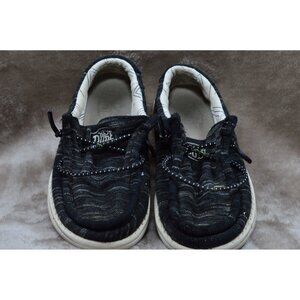 Hey Dude Wally Toddler Stretch Black White Slip On Shoes Size 10 Kids READ